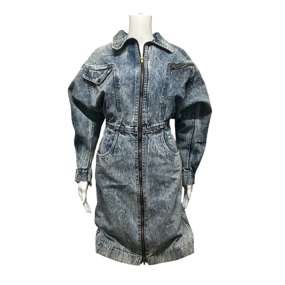 Vintage Manhattan East Heavy Acid Wash Dolman Sleeve Dress Size S
